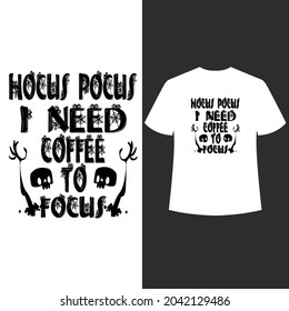 Halloween Hocus Focus Crow Graphic Design illustration shirt