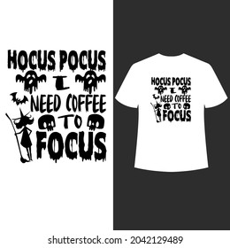 Halloween Hocus Focus Crow Graphic Design Illustrationshirt