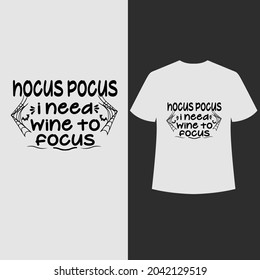 Halloween Hocus Focus Crow Graphic Design illustration shirt