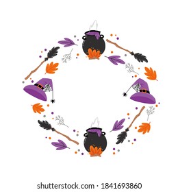 Halloween holiday banner design with candy corn and pumpkin. Vector illustration