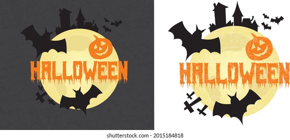 Halloween holiday banner design illustration design with grunge texture