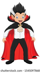 Halloween holiday. Boy dressed up as a vampire at Halloween