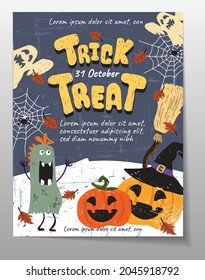  halloween holiday brochure poster leaflet background card vector illustration design wallpaper