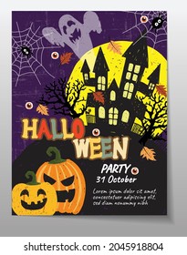 halloween holiday brochure poster leaflet background card vector illustration design wallpaper