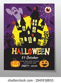 halloween holiday brochure poster leaflet background card vector illustration design wallpaper