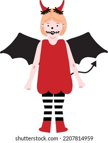 Halloween holiday cartoon character. Cute kids in costumes of witch, mummy, pirate, skeleton and black cat. Ghosts and ghost pumpkins.