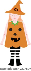 Halloween holiday cartoon character. Cute kids in costumes of witch, mummy, pirate, skeleton and black cat. Ghosts and ghost pumpkins.