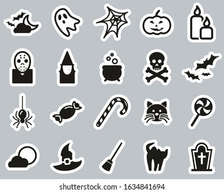 Halloween Holiday & Culture Icons Black & White Sticker Set Big