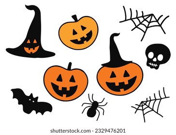 Halloween holiday cute decorative element set