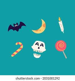 Halloween holiday cute element. Childish print for t-shirt, apparel, sticker, cards and nursery decoration. Vector Illustration