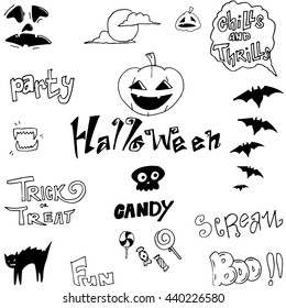 Halloween holiday doodle backgrounds vector hand draw
