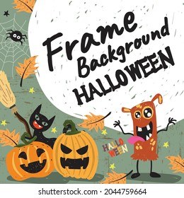  halloween holiday frame background card vector illustration design wallpaper