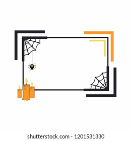 Halloween holiday frame. Web vector banner, design element