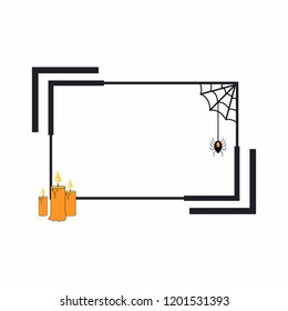 Halloween holiday frame. Web vector banner, design element