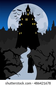 Halloween holiday graphic template. Vector illustration