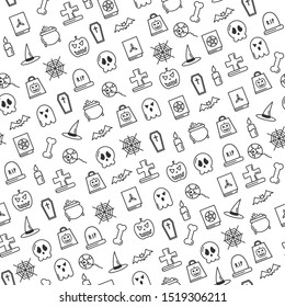 Halloween holiday icon pattern background