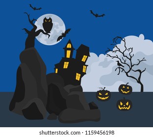 Halloween holiday info graphic elements. Flat design. Vector illustration