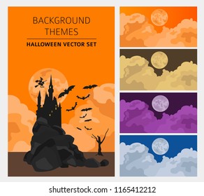 Halloween holiday info graphic elements. Flat design. Vector illustration