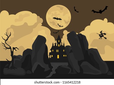 Halloween holiday info graphic elements. Flat design. Vector illustration