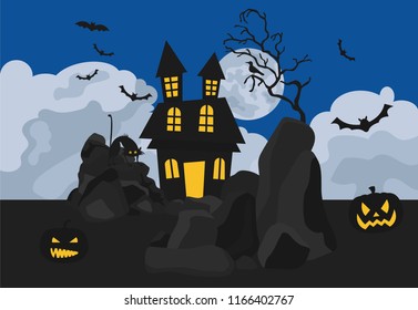 Halloween holiday info graphic elements. Flat design. Vector illustration