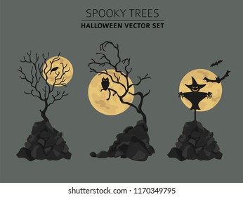 Halloween holiday info graphic elements. Flat design. Vector illustration