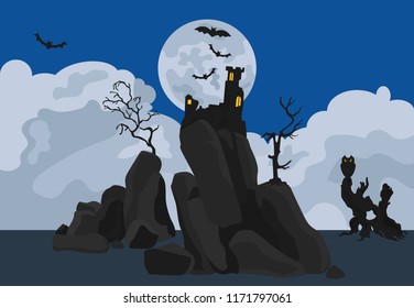 Halloween holiday info graphic elements. Flat design. Vector illustration