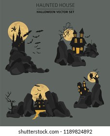 Halloween holiday info graphic elements. Flat design. Vector illustration