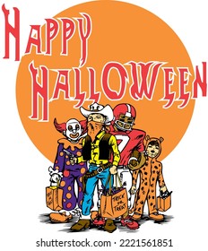 Halloween Holiday Kids Vector Illustration