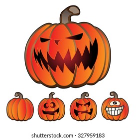 Halloween Holiday Pumpkin Jack O Lantern Set