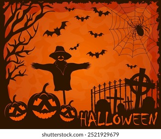 halloween holiday scary and creepy poster background for design cartoon vector illustration