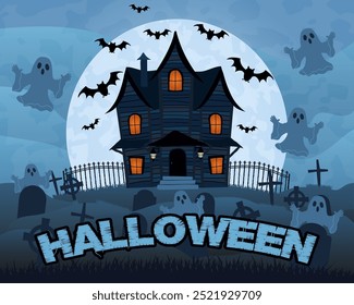 halloween holiday scary and creepy poster background for design cartoon vector illustration