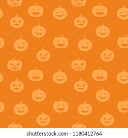 Halloween holiday, seamless background, pattern with pumpkin. Vector illustration.