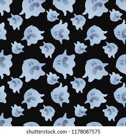 Halloween holiday seamless pattern background with hand drawing elements. eps 10 vector