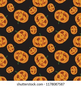 Halloween holiday seamless pattern background with hand drawing elements. eps 10 vector