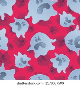 Halloween holiday seamless pattern background with hand drawing elements. eps 10 vector