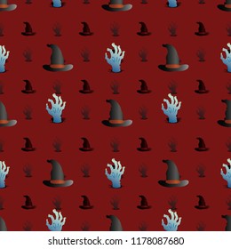 Halloween holiday seamless pattern background with hand drawing elements. eps 10 vector