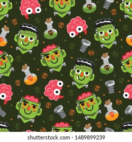 Halloween holiday seamless pattern background. 