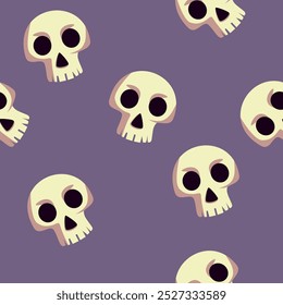 Halloween holiday seamless pattern background. Scull. 