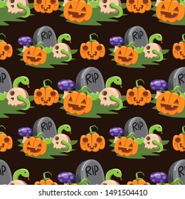 Halloween holiday seamless pattern background.Endless texture for textile ,fabric , wallpaper, web page background, wrapping paper and etc.