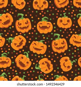 Halloween holiday seamless pattern background.Endless texture for textile ,fabric , wallpaper, web page background, wrapping paper and etc.