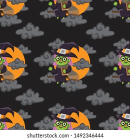 Halloween holiday seamless pattern background.Endless texture for textile ,fabric , wallpaper, web page background, wrapping paper and etc.
