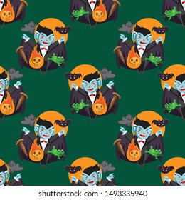 Halloween holiday seamless pattern background.Endless texture for textile ,fabric , wallpaper, web page background, wrapping paper and etc.