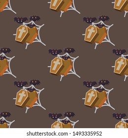 Halloween holiday seamless pattern background.Endless texture for textile ,fabric , wallpaper, web page background, wrapping paper and etc.