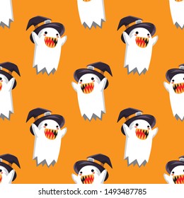 Halloween holiday seamless pattern background.Endless texture for textile ,fabric , wallpaper, web page background, wrapping paper and etc.