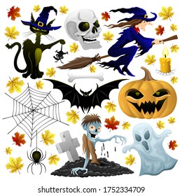 Halloween holiday set on a white background.