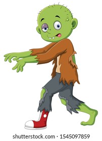 Halloween holiday. Vector illustration of Cartoon zombie