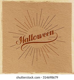 Halloween. Holiday Vector Illustration. Lettering Composition With Light Rays