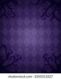 Halloween holiday vector illustration purple wall background with curved creepy branches of tree