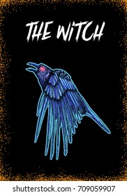 Halloween holidays card witch creepy concept. Hand drawn flyer posters and greeting card with handwritten calligraphy words quotes phrases of witchery and black magic. Vector.