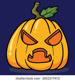 Halloween holidays, pumpkin face icon